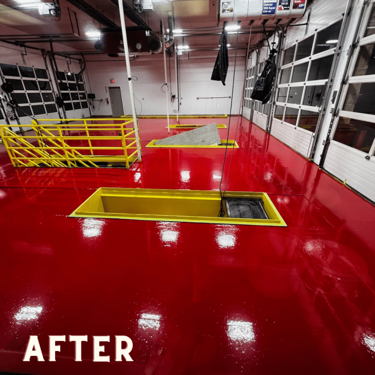 Red Resinous Floor: Durable and Easy-to-Clean Solution for Automotive Shops